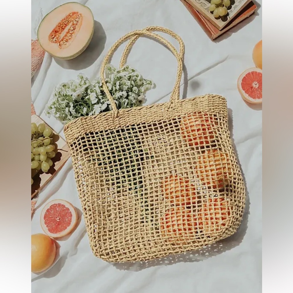 Lulus Beige Woven Tote